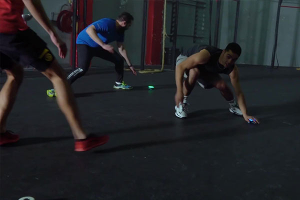 Group exercise with BlazePod wireless fitness technology light modules