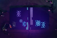 Overhead view of Bit-Pong interactive table tennis